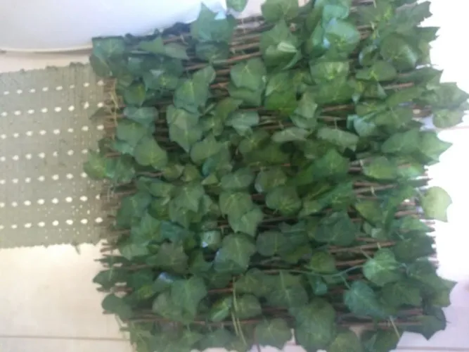Vendo folhagem e treliças decorativas