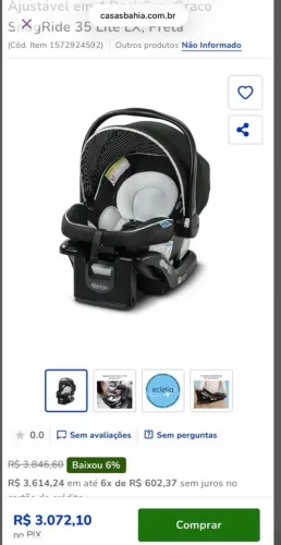  bebê conforto graco snugride 35 lite lx com base ajustável para carro 
