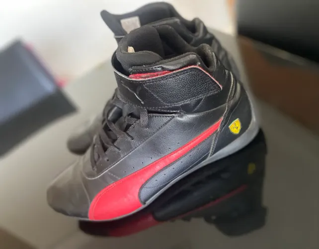 Tênis Puma Ferrari Neo Cat Mid Preto E Vermelho Origina