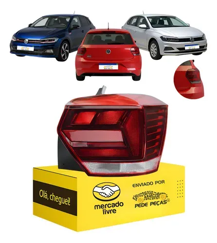 Lanterna Vw Polo 2018 2019 2020 2021 2022 Sinaleira L.d Direito/passageiro Vermelho