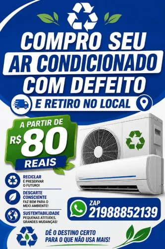 Compro seu ar condicionado com defeito qualquer problema vem que eu retiro qualquer local