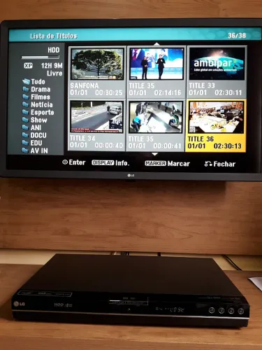 Gravador de DVD LG RH397H com HD 160 GB HDMI excelente