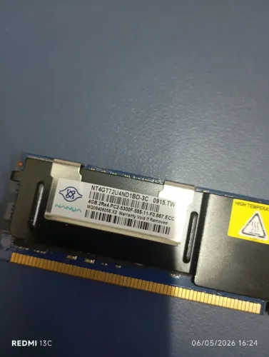 Memória servidor 4gb nanya pc2-5300F-555-11-FO.667.ECC 2rx4 