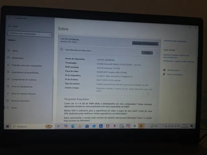 Notebook Lenovo IdeaPad S145-15IGM Conservado
