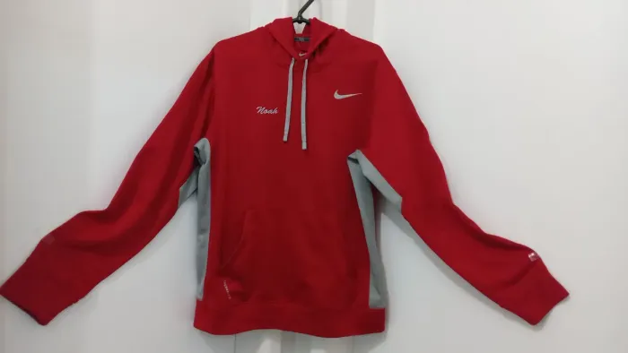 Agasalho com capuz NIKE vermelho e sinza