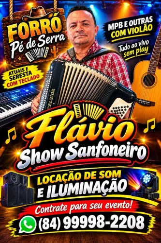 Flavio show sanfoneiro, teclado e violão e voz