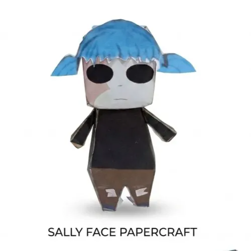 Boneco Papercraft Sally Face - Miniatura Geek Colecionável (Já Montado)