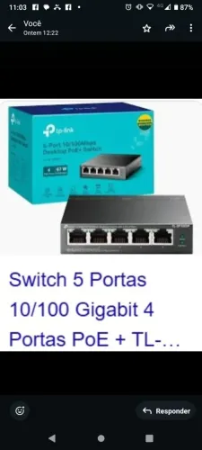 SWITCH TP-LINK 5 PORTAS GIGA 4 PORTAS POE
