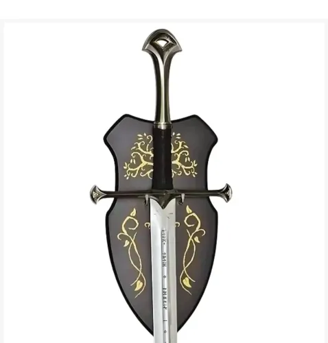 O senhor dos anéis Espada decorativa anduril do rei Aragon sem corte de aço inox oficial 
