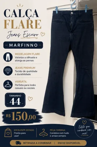 Calça Jeans Flare