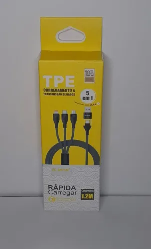 Cabo Usb Dados 5 Em 1 Carregamento Turbo 