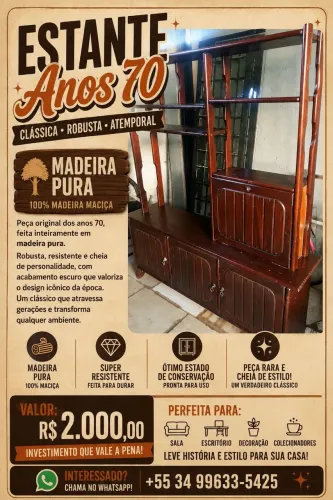 Estante Madeira de 70 anos
