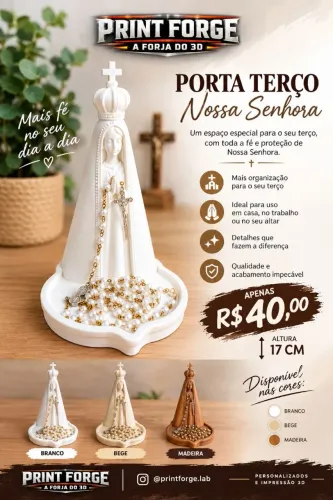 Porta Terço Nossa Senhora - 17cm