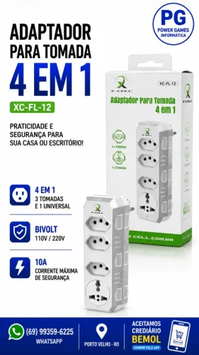 ADAPTADOR TOMADA 4 EM 1