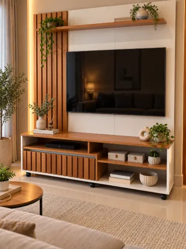 Home 1,60m - Design Moderno com Rodízios