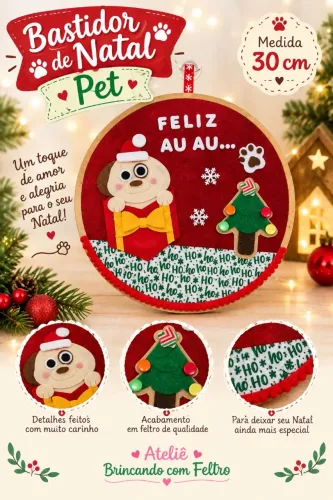 Bastidor de Natal  Enfeite de Porta Pet 2