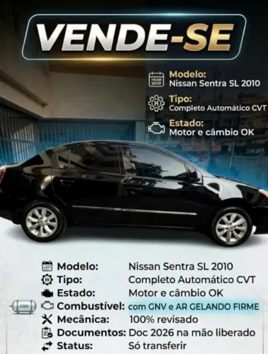 Nissan Sentra S 2.0/ 2.0 Flex Fuel 16V Aut. 2010