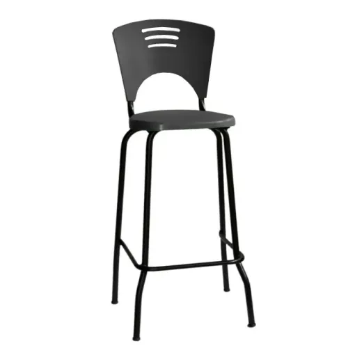 Kit 5 Banquetas Altas Pretas Piacere Estrutura Reforçada Para Balcão 34107