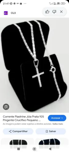 Cordão masculino de prata 925 com crucifixo