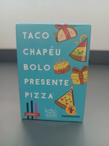 Jogo de Tabuleiro Taco, Chapéu, Bolo, Presente e Pizza