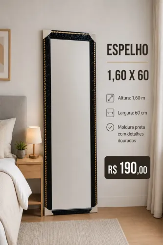 Espelho grande 1,60x60 para quarto, sala ótima qualidade 
