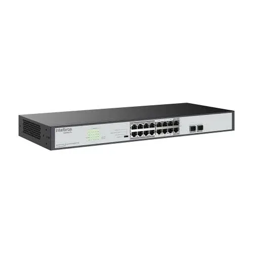 Switch com 16 portas Gigabit PoE e 2 portas SFP - S1018G-PA