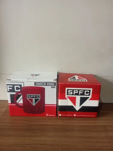 Caneca comemorativa São Paulo futebol clube 2 canecas de vidro
