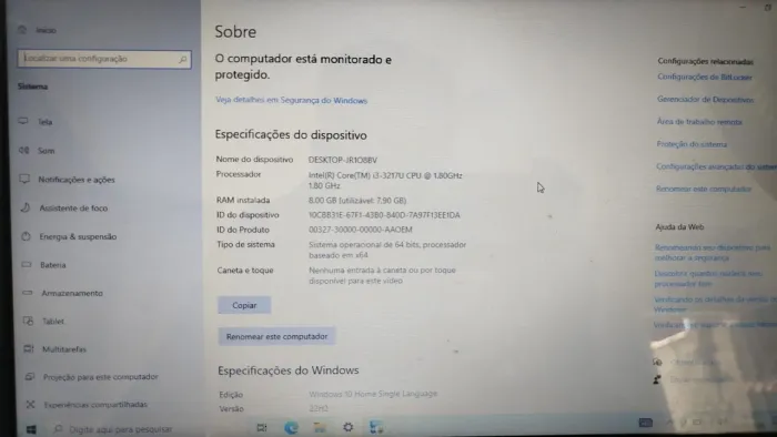 Notebook cce i3 8gb top