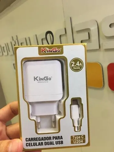 Carregador viagem tomada tipo c type c samsung xiaomi motorola kingo 2.4a