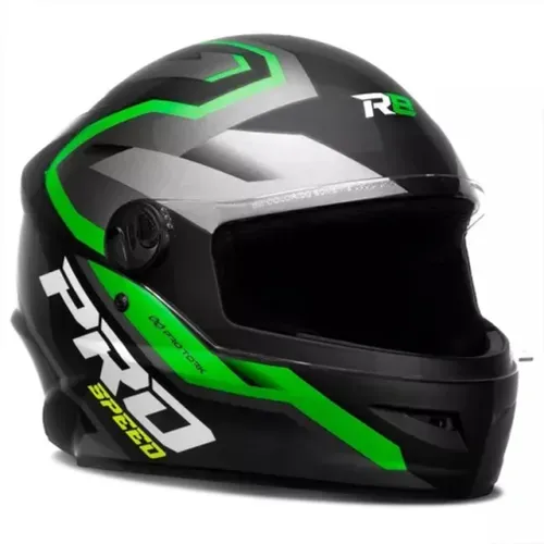 Capacete Pro Tork R8 Pro Speed Preto Fosco/Verde (Entrega Grátis)