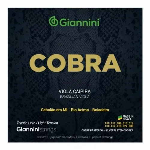 Encordoamento Giannini Cobra Viola Caipira Cebolão em Mi
