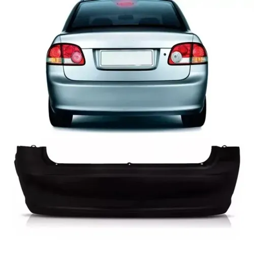 Parachoque Traseiro Chevrolet Corsa Classic 2011 a 2016 Preto Liso R2A