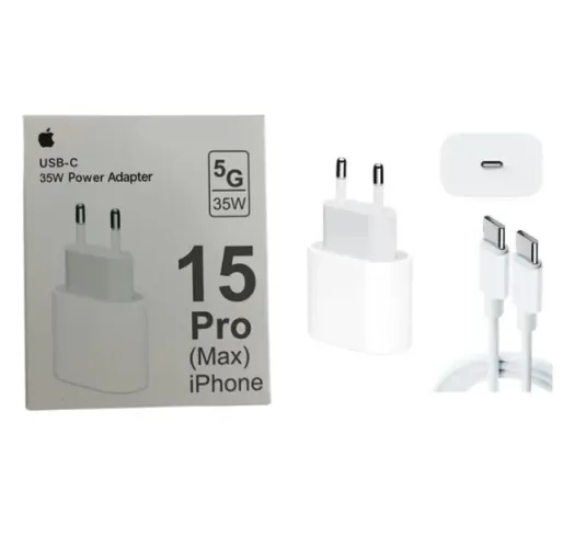 Carregador Iphone 15 Cabo Tipo-C Apple 35w iPhone 15 Pro Max 