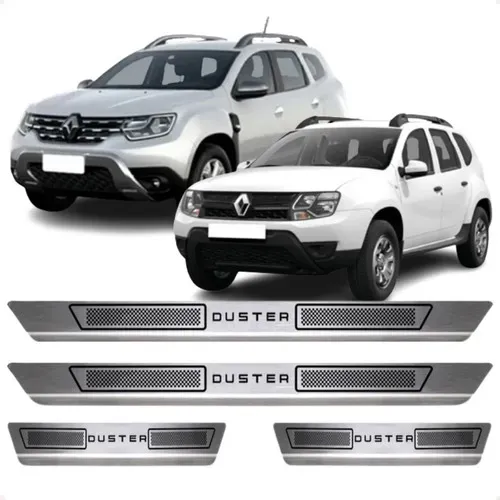 Kit Soleira Aço Inox Protetor De Porta Duster Todos