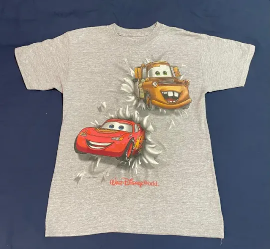 Camisa infantil Disney original Estampa frente e verso Cinza TAM M