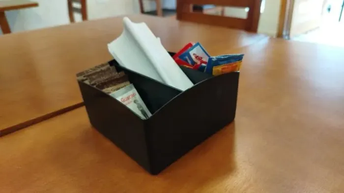 Kit com 15 Porta Guardanapos e Sachê com divisórias para lanchonete, restaurante e bar