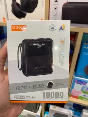 PowerBank 10000mAh A'Gold - Novo Lacrado - Somos Loja Fisica