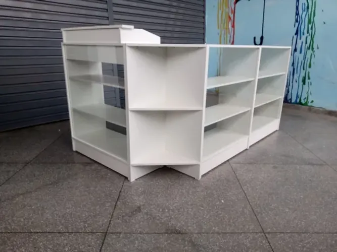 Balcão caixa vitrine Lzao MDF 