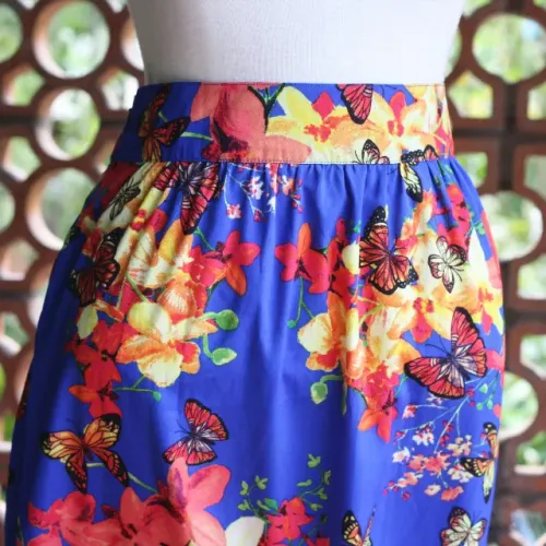 Saia azul floral G 