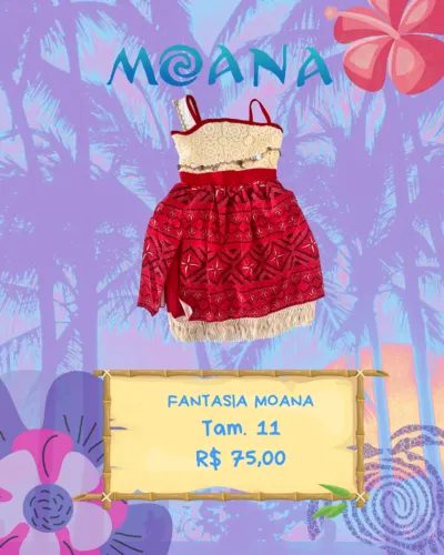 Fantasia Moana Infantil