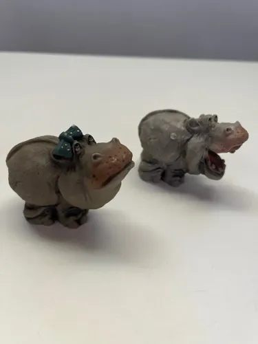 Miniatura hipopótamo studio Frumps Lote de 02 peças