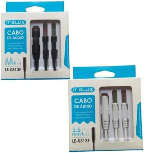 It-Blue Cabo Adaptador Para Fone 2 P2 Macho 1 P2 Femea Itblue 0313f It