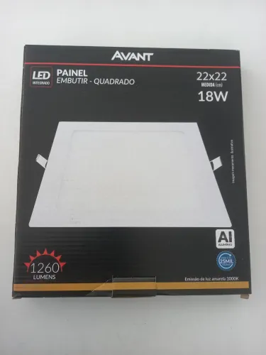 Painel embutir quadrado 3000k 18w Avant