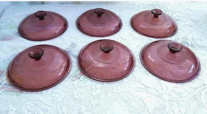 6 Tampas de Vidro para Panela Vision de 2,5 lts 120,00 CADA- Cor Vinho