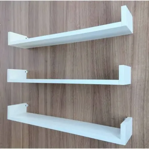 Kit 3 Prateleiras Reta De Parede U Decoração Mdf.