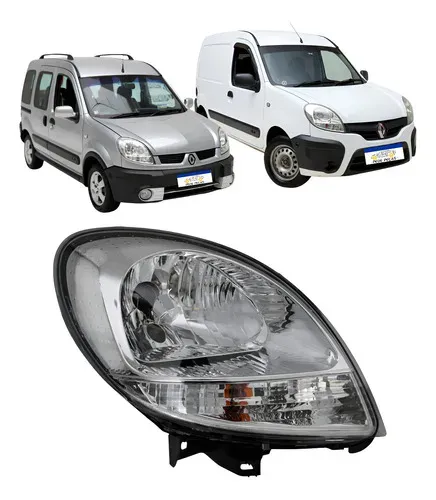 Farol Renault Kangoo 2009 A 2017 Cromado Pisca Cristal Direito/passageiro