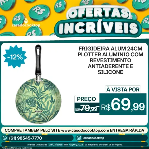 FRIGIDEIRA ALUM 24CM PLOTTER - ALUMINIO COM REVESTIMENTO ANTIADERENTE E SILICONE