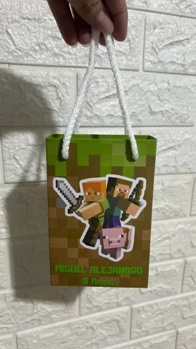 Sacola de presente Minecraft personalizada