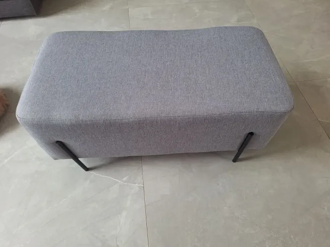 Puff retangular em linho