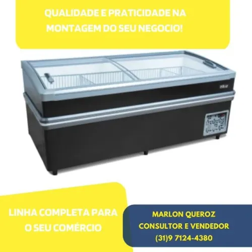 Ilha de Congelados 2M Vidro Semi Curvo Polar